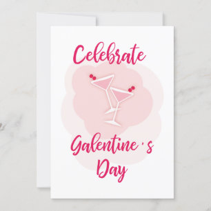Tarjeta Pink Happy Galentines Day for Best Friend