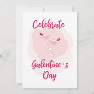 Tarjeta Pink Happy Galentines Day for Best Friend