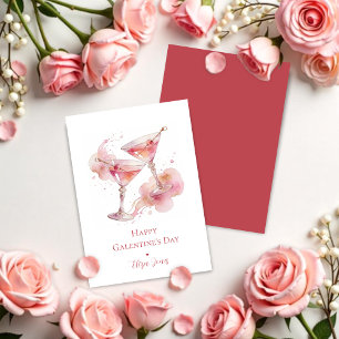 Tarjeta Pink Happy Galentines Day for Best Friend