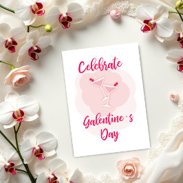 Tarjeta Pink Happy Galentines Day for Best Friend