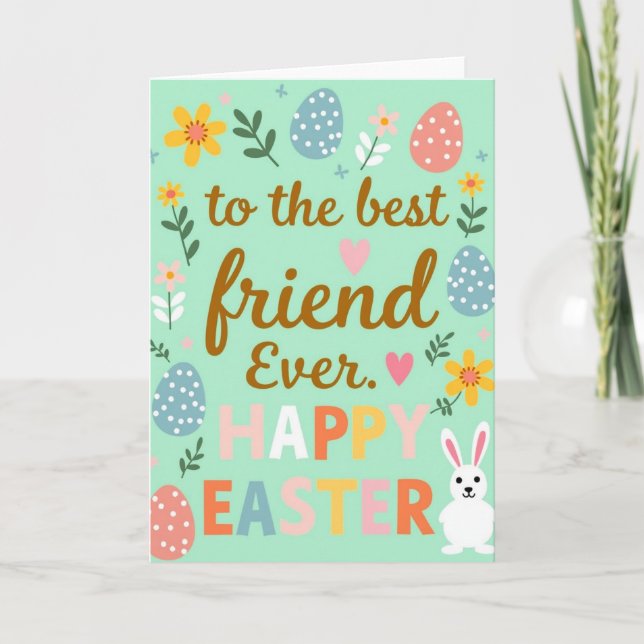 Tarjeta Pink Heart Best Friend Card (Anverso)