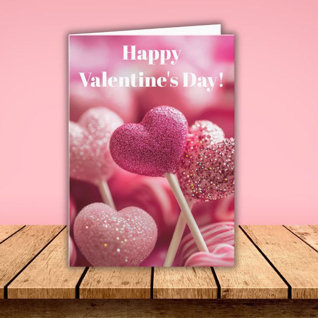 Tarjeta Pink Heart Lollipop Design Valentine`s Day Card  (Subido por el creador)