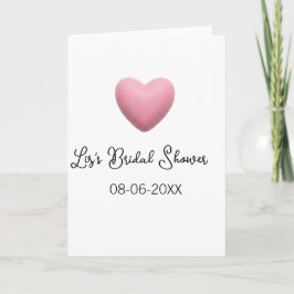 Tarjeta Pink heart pastel retro bridal shower date boho te
