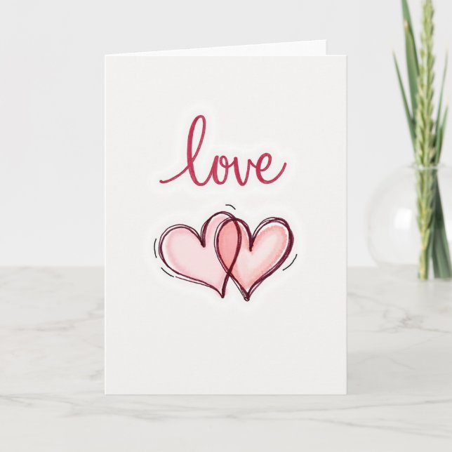 Tarjeta Pink Love Hearts Valentines Card (Anverso)