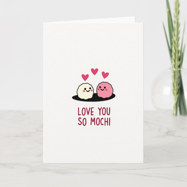 Tarjeta Pink Love You So Mochi (Anverso)