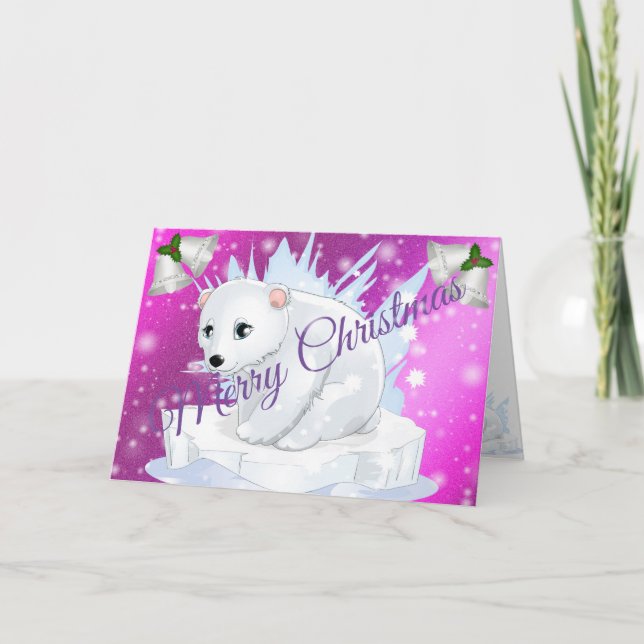 Tarjeta Pink Merry Christmas (Anverso)