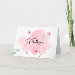 Tarjeta Pink Minimalist Floral Mother's Day Greeting Card