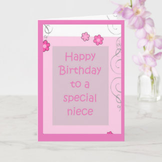 Tarjeta Pink Niece Daisy Birthday