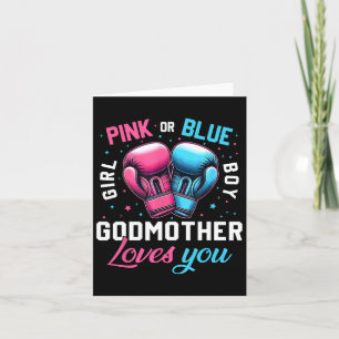 Tarjeta Pink O Blue GodMother Te Ama El Boxeo De Género Re