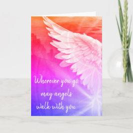 Tarjeta Pink Ombre Guardian Angel – Angels Walk With You