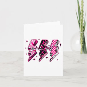 Tarjeta Pink Out Lace Lightning Halloween Cáncer de Mama A