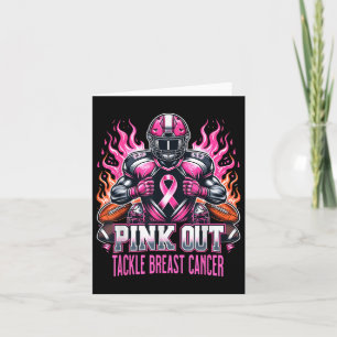 Tarjeta "Pink Out" Tackee Conciencia sobre el Cáncer de Ma