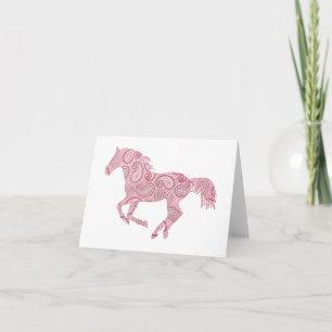 Tarjeta Pink Paisley Horse