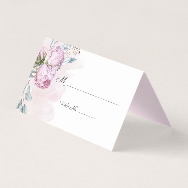 Tarjeta Pink Peonies Sage Greenery Boda (Anverso)