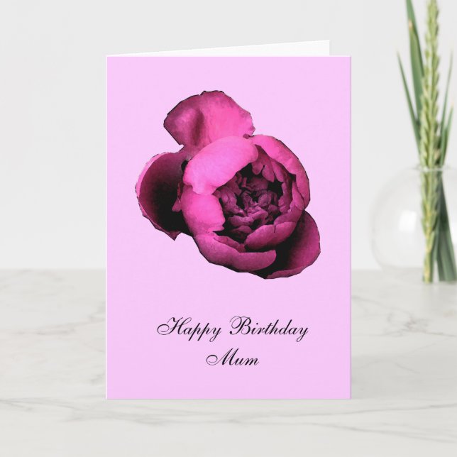 Tarjeta Pink Peony Happy Birday Card (Anverso)