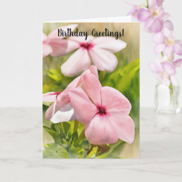 Tarjeta Pink Periwinkle Flowers Garden Art Card