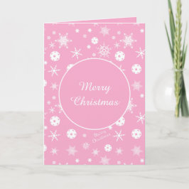 Tarjeta Pink 💟 Pickleball 🎄 Merry Christmas Card