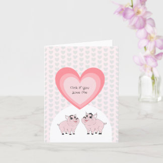 Tarjeta Pink piggy couple 
