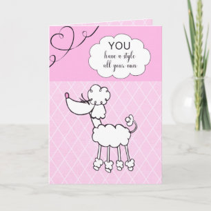 Tarjeta Pink Poodle Happy Birday