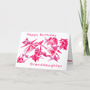 Tarjeta Pink & Purple Granddaughter Birthday Card