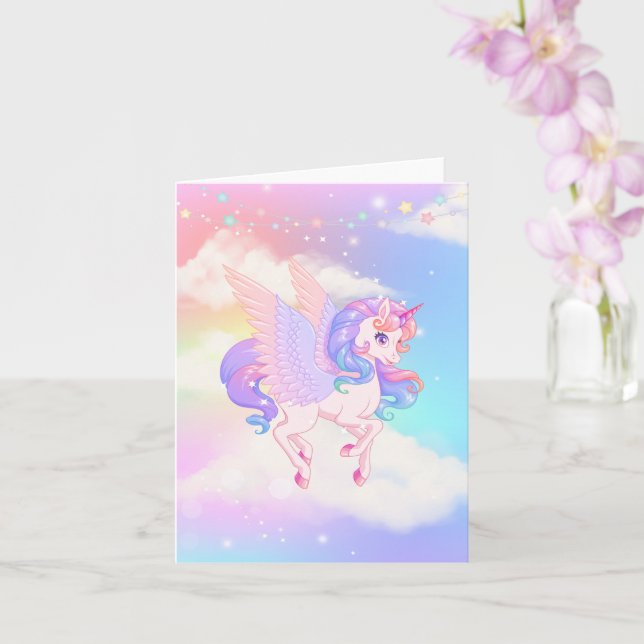 Tarjeta Pink Purple Unicorn (Orquídea)
