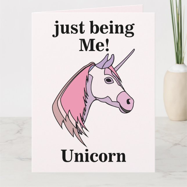 Tarjeta Pink Purple Unicorn Head (Anverso)