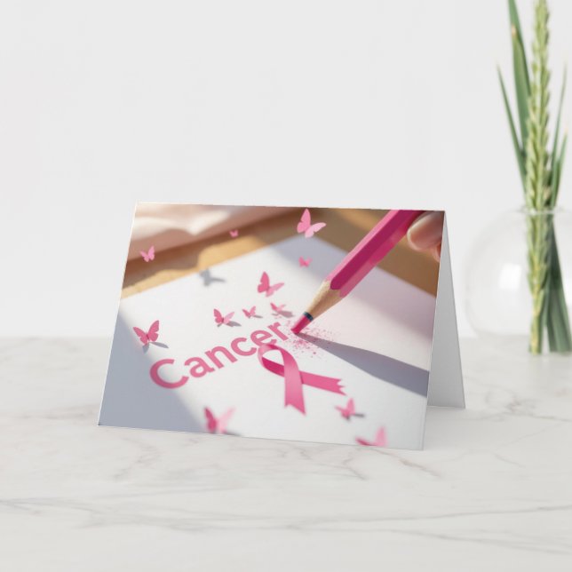 Tarjeta Pink Ribbon Breast Cancer Awareness Text (Anverso)