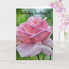 Tarjeta Pink Rose Close Up Garden Art Birday Card