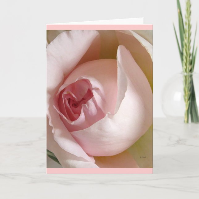Tarjeta Pink Rosebud Greeting Card (Anverso)