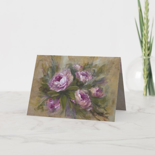 Tarjeta Pink Roses 5 x 7" (Anverso)