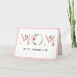 Tarjeta Pink Roses 'MOM' Mother's Day Greeting Card