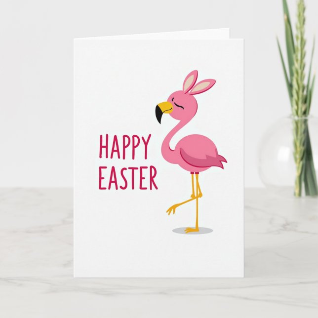 Tarjeta Pink Spring Bird Easter Card (Anverso)