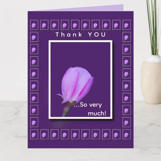 Tarjeta Pink Spring Blossom Flower Personalized Thank You (Anverso)