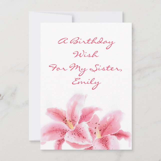 Tarjeta Pink Stargazer Lilies (Anverso)