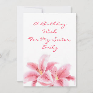 Tarjeta Pink Stargazer Lilies