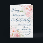 Tarjeta Pink Watercolor Flowers Mother in Law Birthday<br><div class="desc">Pretty and thoughtful greeting card for mother in law's birthday with vintage pink watercolor flowers and sentimental verse.</div>