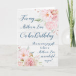 Tarjeta Pink Watercolor Flowers Mother in Law Birthday<br><div class="desc">Pretty and thoughtful greeting card for mother in law's birthday with vintage pink watercolor flowers and sentimental verse.</div>