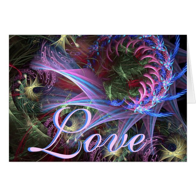 Tarjeta Pinky Fractal LoVe (Anverso (Horizontal))