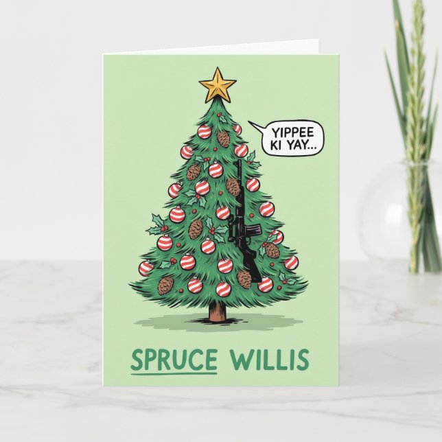 Tarjeta Pino Willis Chiste de árbol de Navidad (Anverso)