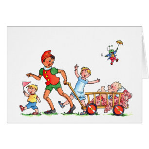 Tarjeta "Pinocchio del bebé con hermano mayor y l