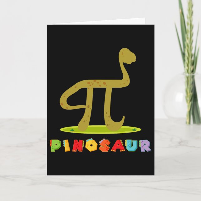 Tarjeta Pinosaur Funny Pi Day Dinosaur Math Lover Science  (Anverso)