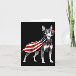 Tarjeta Pinscher Miniatura Bandera Americana 4 De Julio