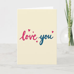 Tarjeta Pintada de Corazones Simple Te Amo