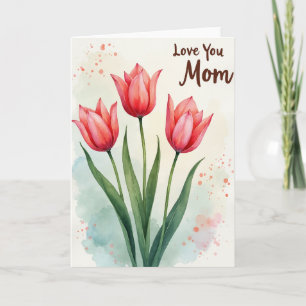 Tarjeta Pintada del Día de las Madres Rosadas