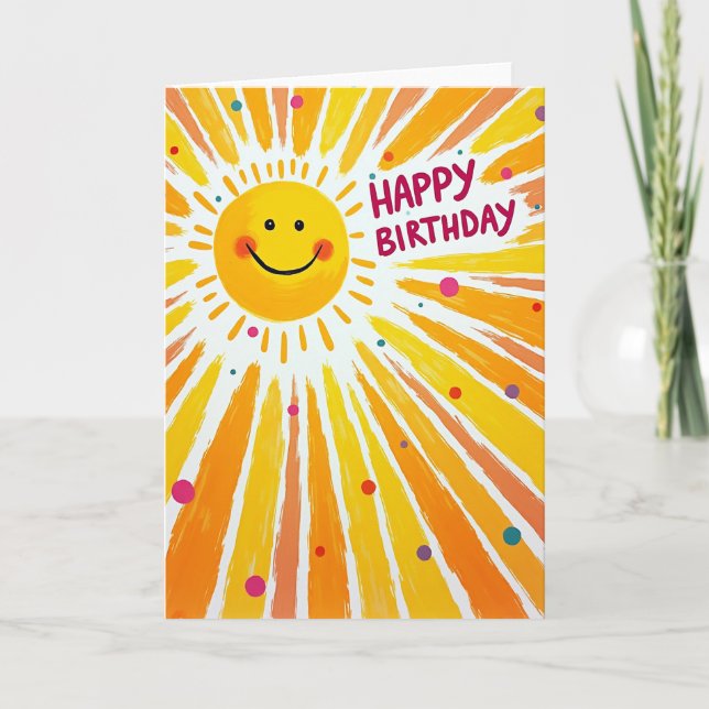 Tarjeta Pintada del Sol Sonriente (Anverso)