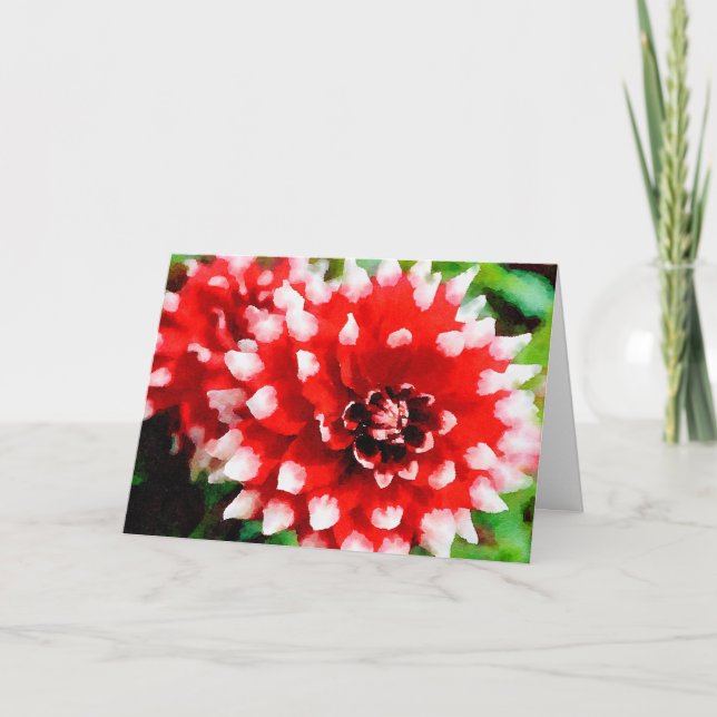 Tarjeta Pintada roja y blanca en la fiesta acuática de Dah (Anverso)