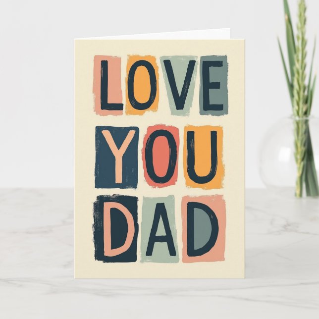 Tarjeta pintada te amo papá (Anverso)