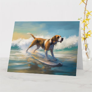 Tarjeta Pintado americano de Surf Engligh Foxhound Beach