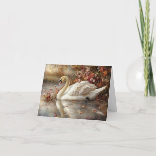 Tarjeta Pintado de follaje otoñal de Swan Pastel
