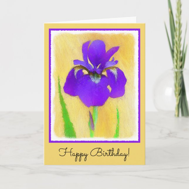 Tarjeta Pintado de iris morado - Perro original curado A (Anverso)